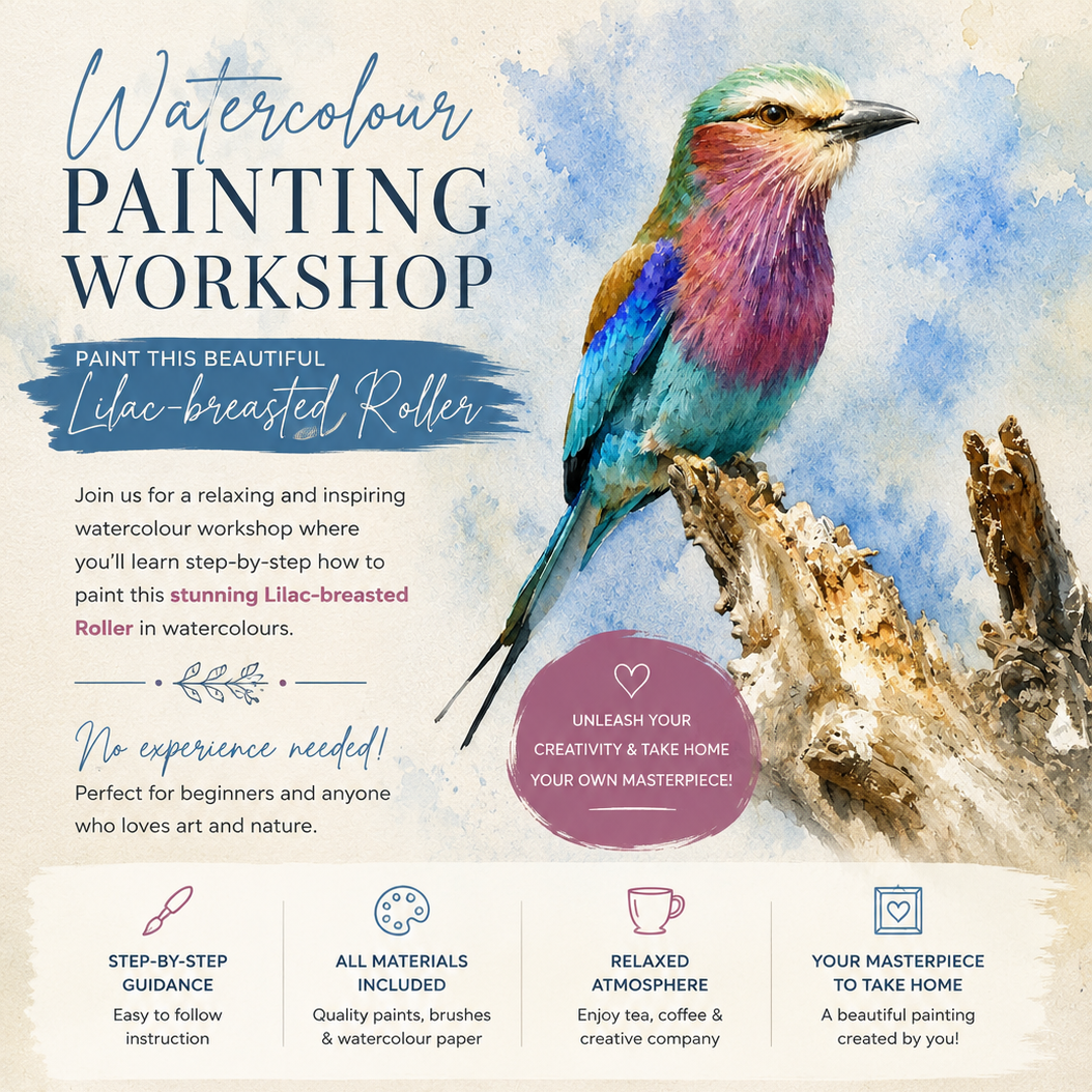 Lilac-Breasted Roller Watercolour Workshop, 19 September