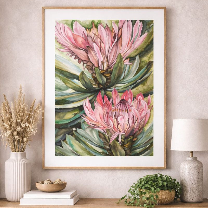 Two Protea Fine Art Print