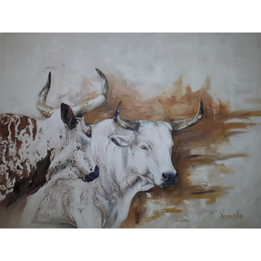 Nguni Brothers Oil Painting