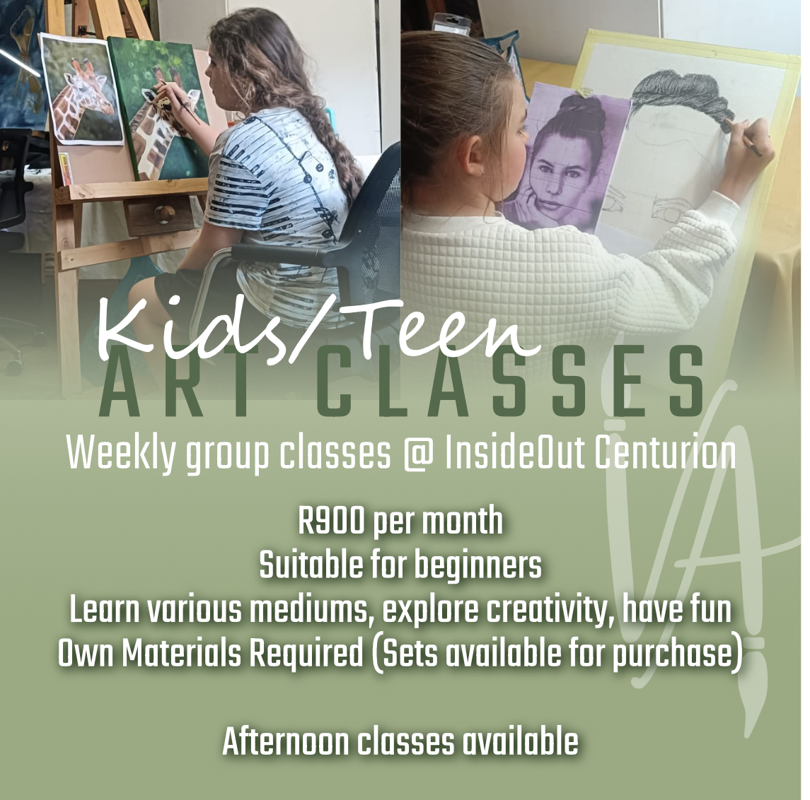 Kids/Teen Art Classes per month