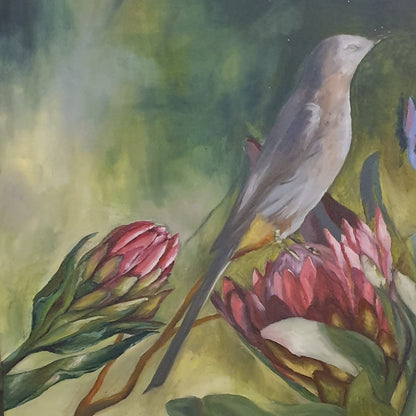 Protea and bird